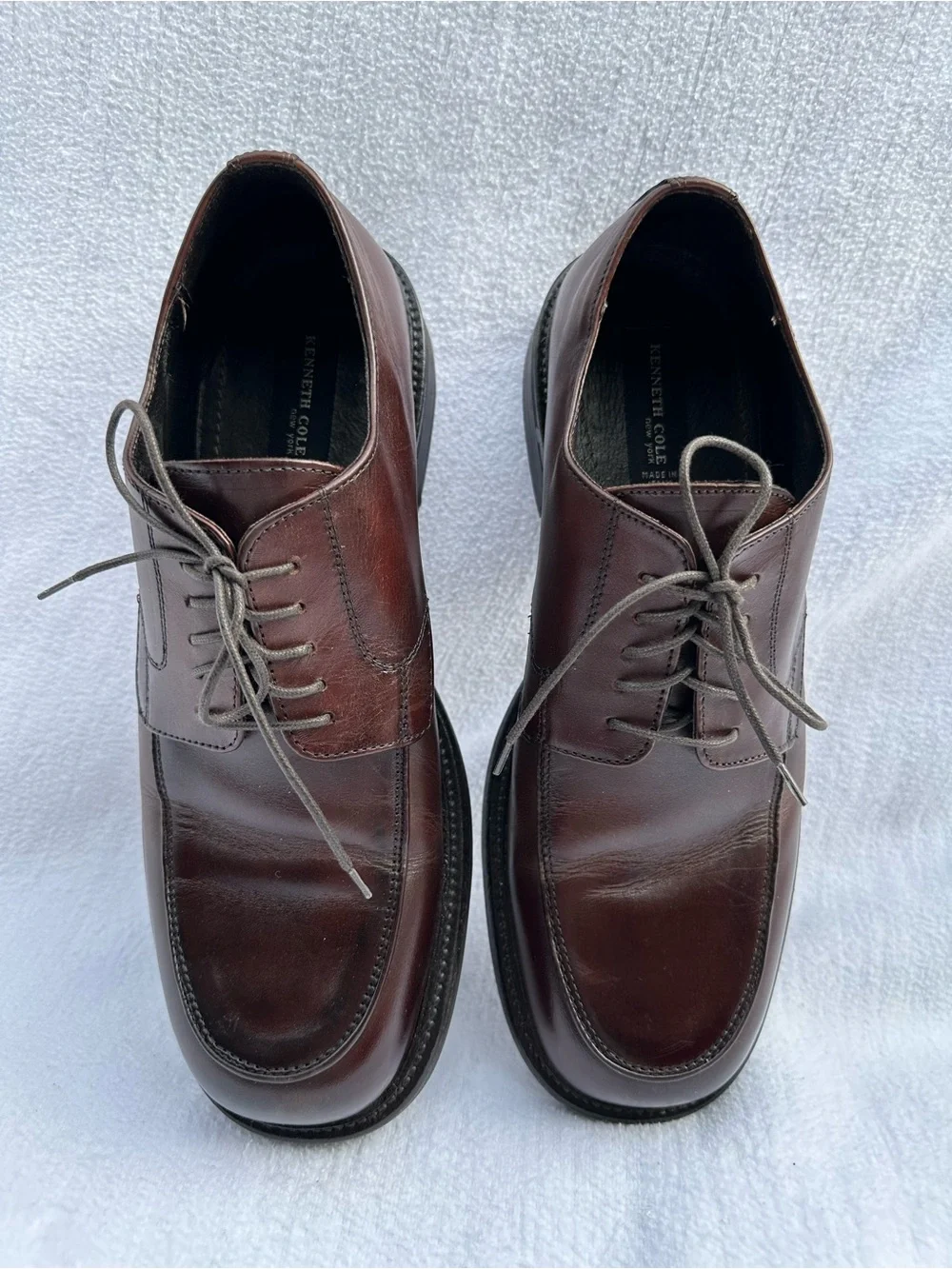 Like New Kenneth Cole Made in Italy Men’s  Leather Shoes Dark Brown Size 10
